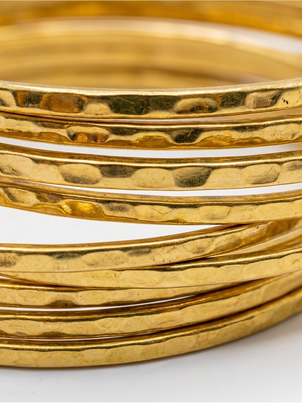 Premier Designs Gold Hammered Stackable Bangle Set - Picture 4 of 11